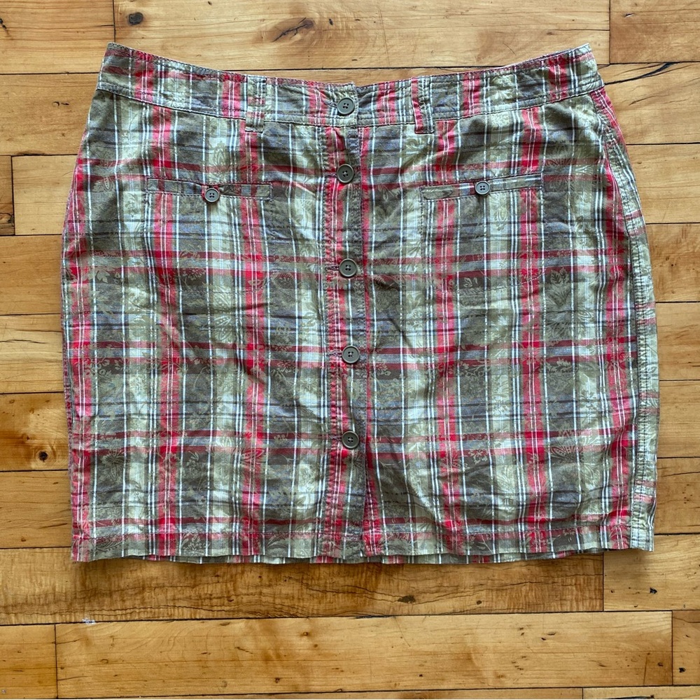 🤎 EUC Avenue Red and Brown Toned Plaid Mini Skort - Size 16